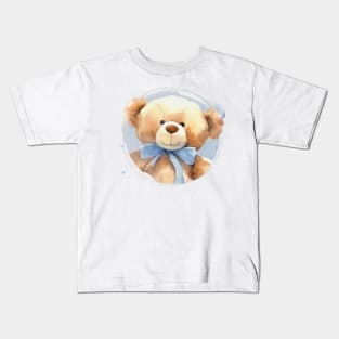 Cute Baby Boy Teddy Bear With A Blue Bowtie Kids T-Shirt